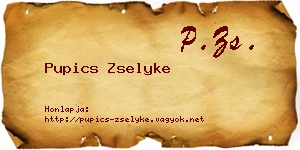 Pupics Zselyke névjegykártya